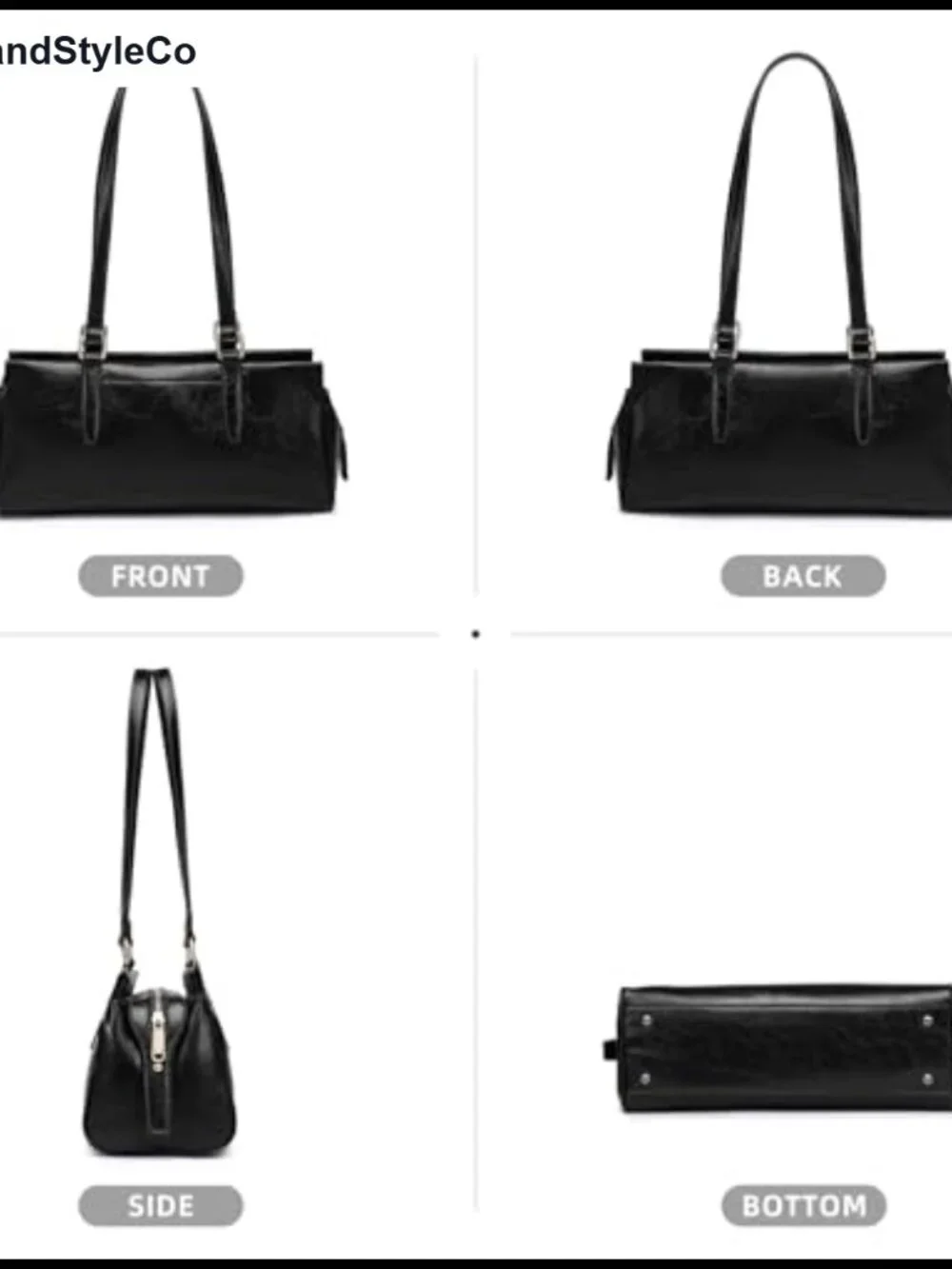 Soft Vegan Leather Hobo Shoulder Bag Purse with 3 Compartments